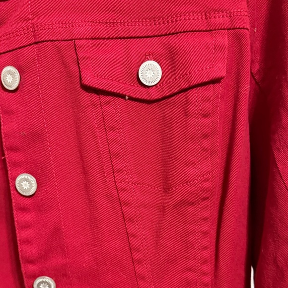 Ami Red Jean Jacket - Picture 2 of 12
